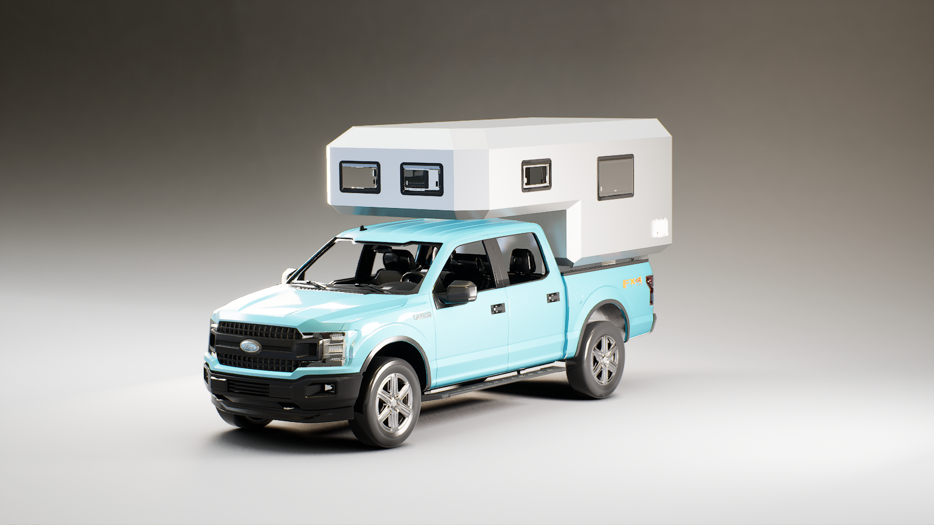 Monocoque Camper for electric trucks